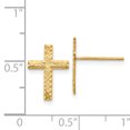 thumbnail image 2 of 14K Yellow Gold Brushed Finish Cross Earrings, 2 of 2