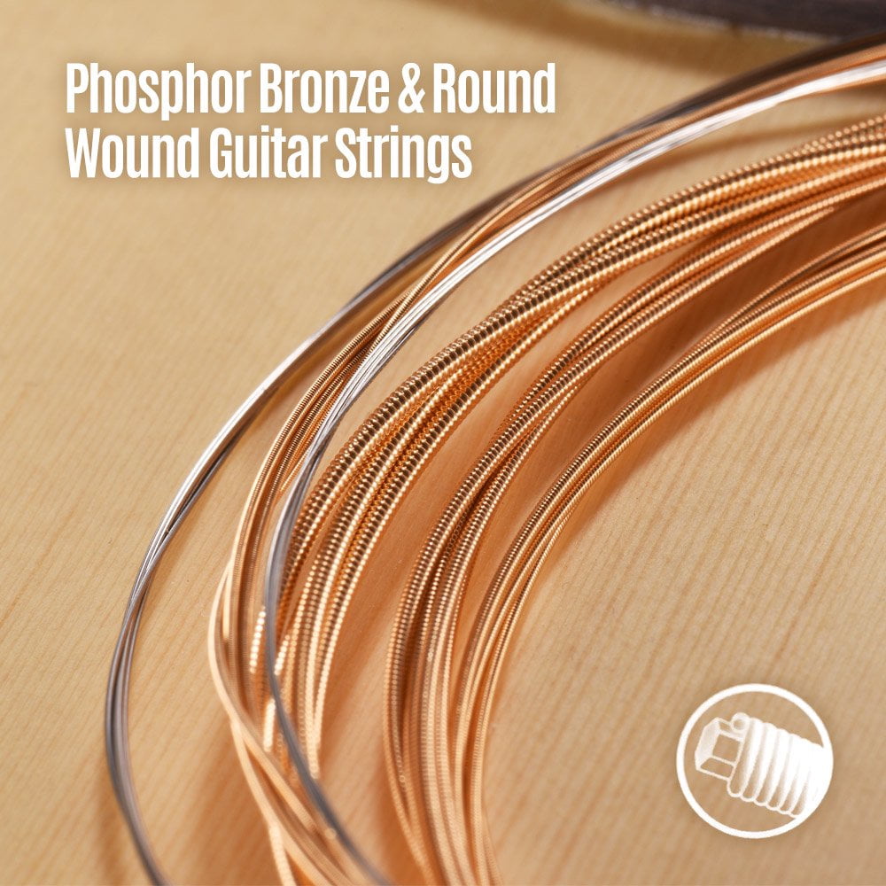 Ziko Acoustic Guitar Strings 10-48 Hex High-Carbon Steel and 90/10 Phosphor Bronze  9 Pack Set