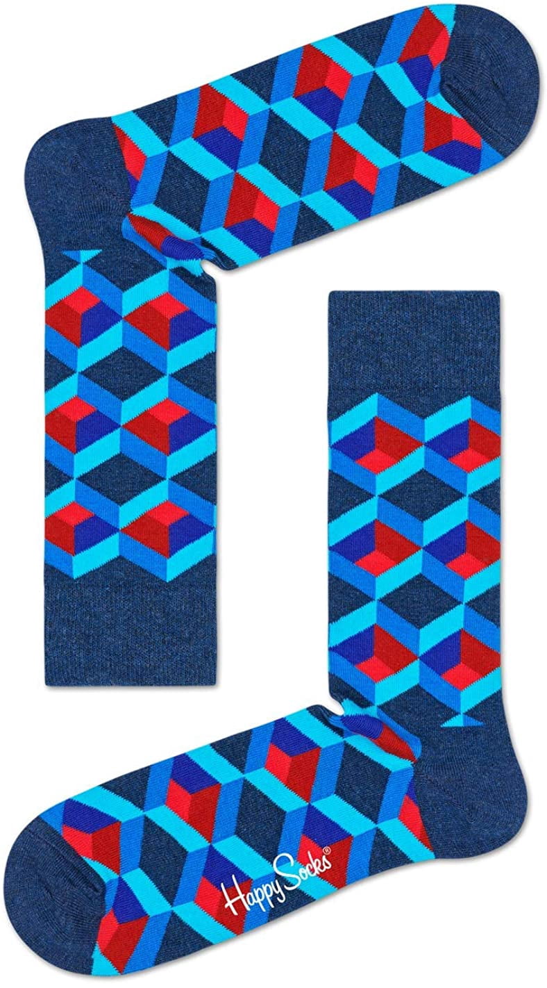 Happy Socks Adult Men's 4-Pack Gift Box Crew Socks, Mens Socks