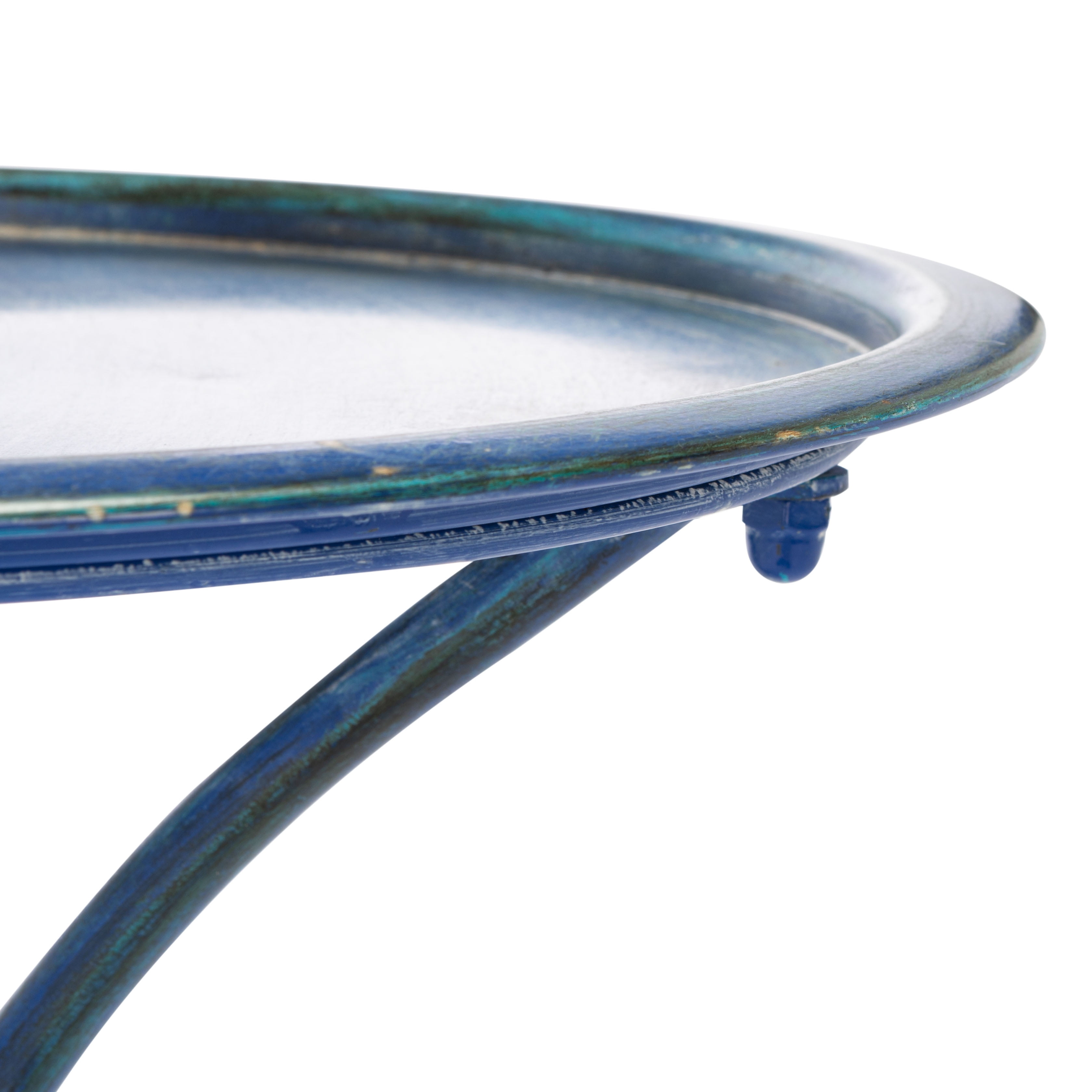 SAFAVIEH Kensi Solid Rustic Outdoor Patio Bird Bath, Antique Blue