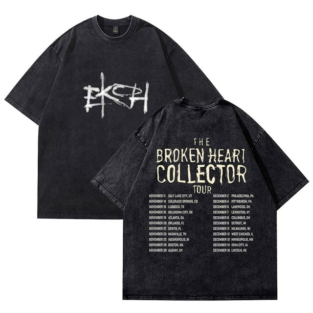 Ekoh The Breaked Heart Tee-Shirt de Collection Merch Hommes Femmes Vintage Lavé Manches Courtes, Style 1,L
