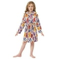 thumbnail image 6 of FORMRS Niños Bathrobe Unisex Hooded Robe Soft Plush Pajamas Sleepwear, Size 4-6T, Colorful Flowers Pattern, 6 of 7