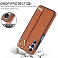 thumbnail image 3 of Allytechgroup Galaxy A14 5G Case with Keychain, Luxury Girly PU Leather Back Cover Bracket Stand Shockproof Bumper Drop Proof Phone Case Cover for Samsung Galaxy A14 5G, Brown, 3 of 8