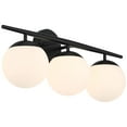 thumbnail image 6 of Possini Euro Design Meridian Modern Wall Light Black Hardwire 24" 3-Light Fixture Opal Glass Globe Shade for Bedroom Living Room, 6 of 8