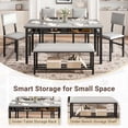 thumbnail image 6 of Legahome Dining Table Set for 6, Modern Industrial 6 Piece Dining Set with Storage Racks, Compact Kitchen Dining Room Set, Gray Table Top & Gray Chair, 6 of 9
