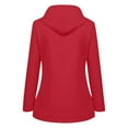 thumbnail image 5 of DENGDENG Rain Jacket Women Waterproof Lightweight Windbreaker Rain Coats Loose Fit Long Jackets Outdoor Travel Hiking Raincoat with Hood Red S, 5 of 5