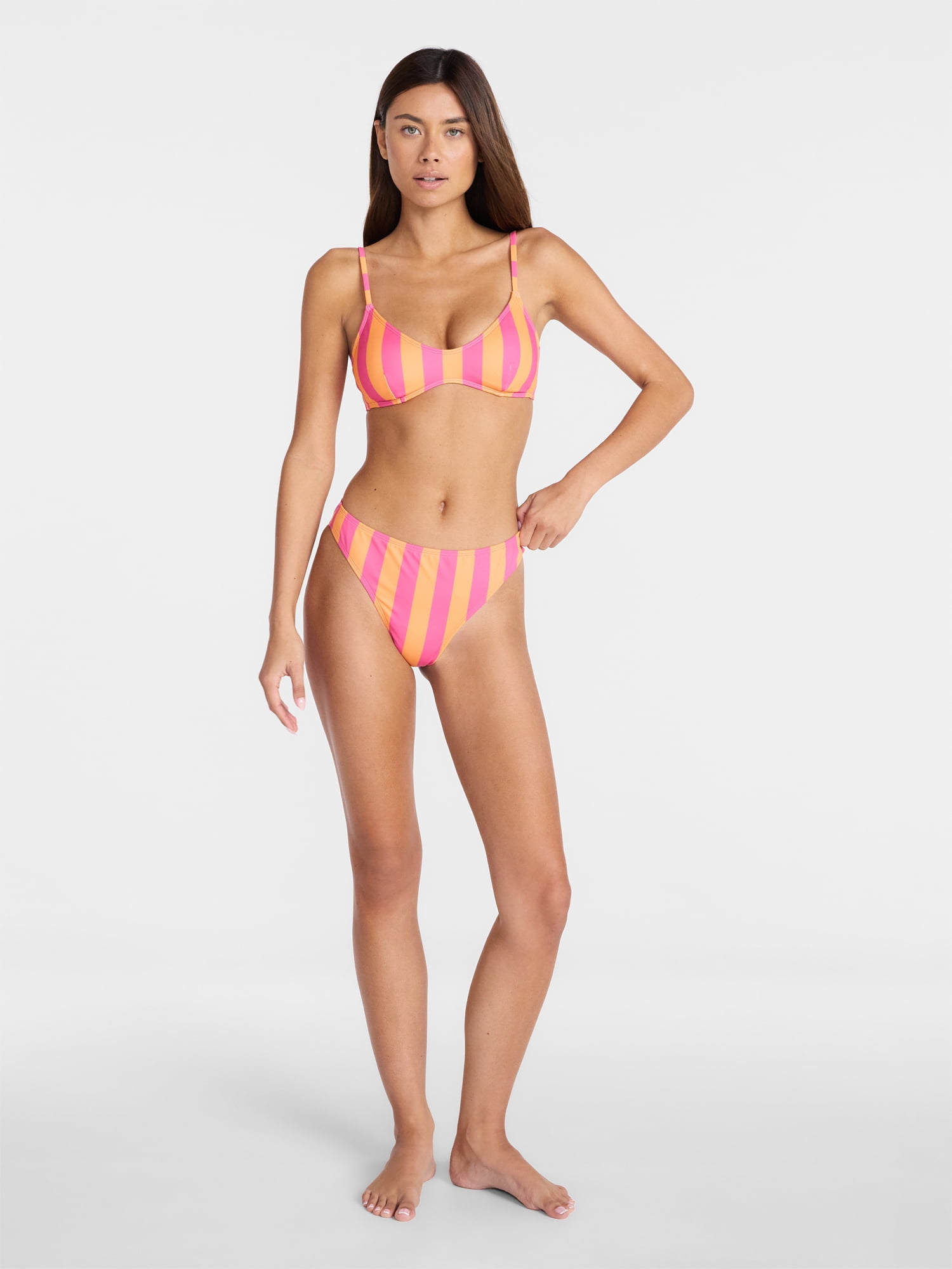 No Boundaries Print Bralette Bikini Top, Women's XXS-XXL