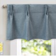thumbnail image 2 of DriftAway Pinch Pleat Valance for Kitchen Window Blackout Faux Linen Textured Solid Valance for Living Room 16 Inch Farmhouse Window Treatment Back Tab 52x16 Dusty Blue, 2 of 8