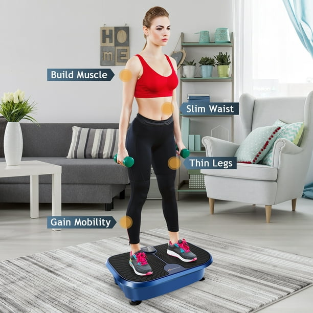 Goplus 3D Vibration Plate Fitness Machine W/Loop Bands Remote Control Red 