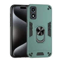 Phone Case for Motorola Moto G Play 4G 2024 Hybrid Case with Ring Kickstand, Heavy Duty Protection Armor Case with Comfortable Grip Support Magnetic Car Mount for Moto G Play 4G 2024 - Darkgreen