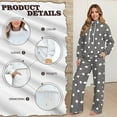 thumbnail image 5 of Garronmavis Polka Dot Sweat Set Gray Sweatsuit Women Sweat Sets for Women 2 Piece Outfits Wide Leg Sweatpants Joggers Lounge Wear, Size L, 5 of 6