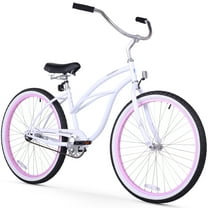 Firmstrong Urban Lady, 26", Women's, Single Speed, White/Pink