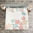 thumbnail image 3 of Ambesonne Valentines Day Quilted Bedspread Set 3 Pcs, Vintage Design, Queen Size, Dried Rose Blue Grey, 3 of 3