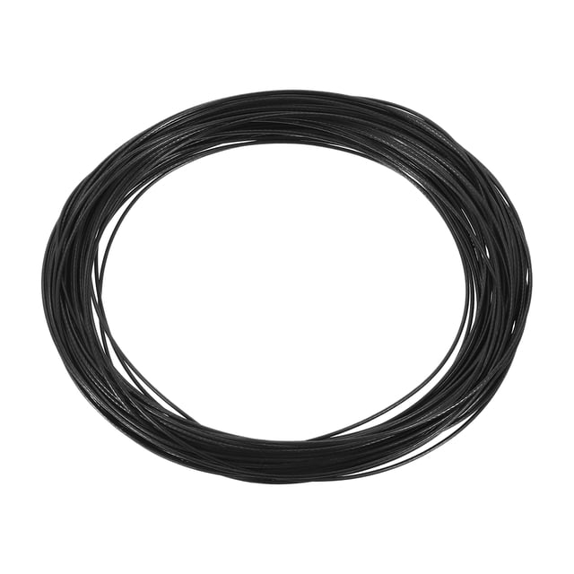 Unique Bargains 65.6 Feet Picture Hanging Wire, Coated Cable 304 Stainless Steel Rope Black 0.06' Dia.