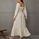 thumbnail image 5 of Vestidos Para Mujer Casual Maxi Vestidos Moda Manga Larga Pulóver Cuello Cuadrado Manga Larga Volante Cintura Alta Vestido Odeerbi  ODB138988, 5 of 7