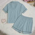 thumbnail image 3 of WOYY Pjs for Girls Heart Print Short Sleeve Button Down Top Shorts Pajamas, Sizes 4-5T, 3 of 6