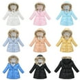 thumbnail image 4 of Esaierr Toddler Kids Girls Winter Puffer Down Jacket Coat, Girls Hoodie Coat down Snowsuit,Winter Coats Mid length version Warm Outwear for 3-10Y, 4 of 6