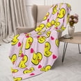 thumbnail image 4 of Throw Blanket for Couch Sofa and Bed, Ducks And Pink Heart Super Soft Plush Throw Blanket, Fuzzy Cuteness Comfy Warm Washable Flannel Blanket & Throws for All Season 50"x40", 4 of 7