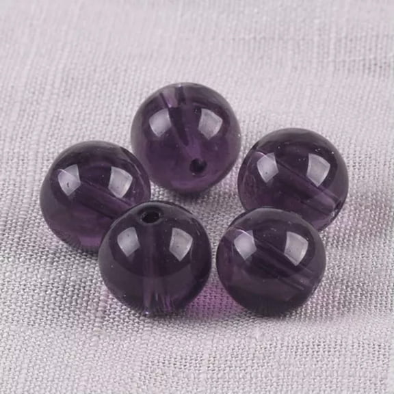 EOEMY Round Glossy 6mm 8mm 10mm 12mm 14mm Crystal Glass Loose Beads For Jewelry Making-Bluish Purple-12mm (10Pcs)