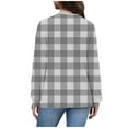 thumbnail image 5 of Ltctricy Women's Long Sleeve T Shirts V Neck Plaid Plus Size Tunic Tops Soft Casual Tees Loose Trendy Blouses(Gray,4X-Large), 5 of 7