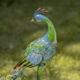 thumbnail image 4 of Set of 2 35" Tall Standing Colorful Iron Peacocks, 4 of 8