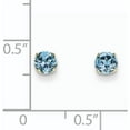 thumbnail image 2 of Primal Gold 14 Karat Yellow Gold Blue Topaz 4mm December Post Earrings, 2 of 4