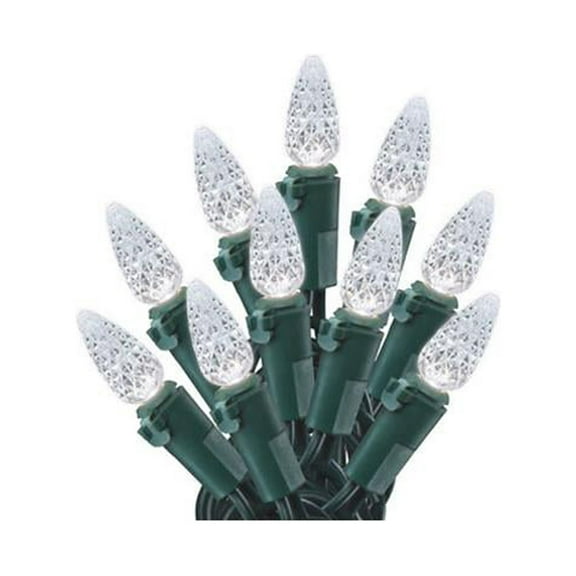 Holiday Wonderland 47940-88A Christmas LED Light Set, C6, Cool White, 200-Ct. Spool - Quantity 6