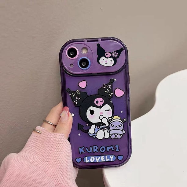 Cartoon Sanrio Kuromi With Mirror 3D Doll Pendant Phone Cases For iPhone 14 13 12 11 Pro Max XR XS MAX 8 X 7 SE 2020 Back Cover xuanjing unisex