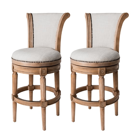 Open Box Maven Lane Pullman Swivel Stool, Oak, Bar Height (2 Pack)