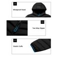 thumbnail image 6 of Men's Packable Hooded Puffer Jacket, Water Resistant Windproof with 5 Zip Pockets for Hiking Travel Black S, 6 of 8
