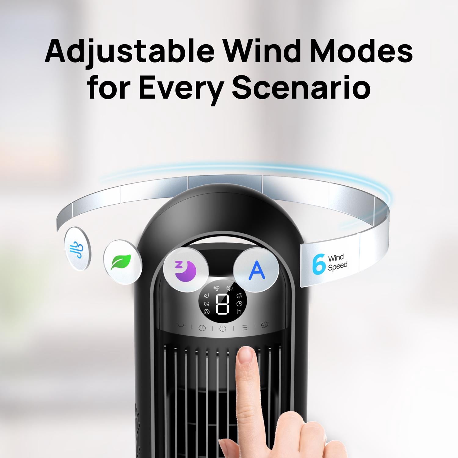 Dreo 36 in. H 6 speed Oscillating Digital Tower Fan With Remote Remote Control