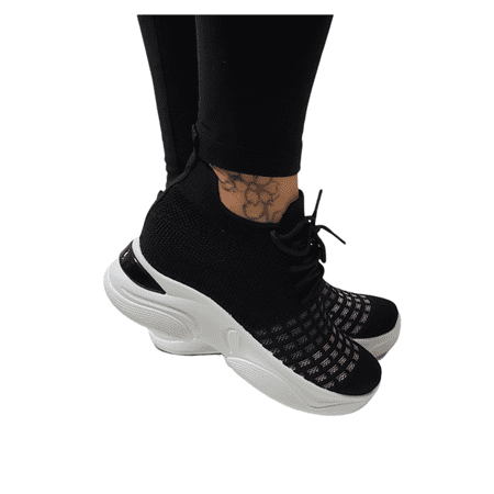 

Womens Fashion Platform Trainers Ladies Sneakers Slip On Walking Gym Shoes Black 8