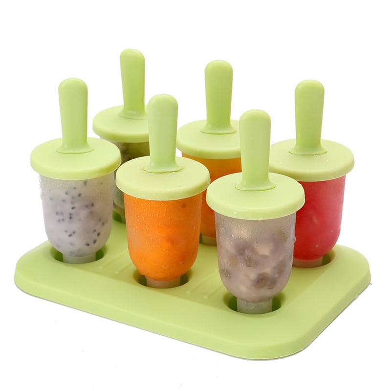 Popsicle Molds Set - 6 Ice Pop Makers -Frozen Ice Pop Maker - Walmart ...