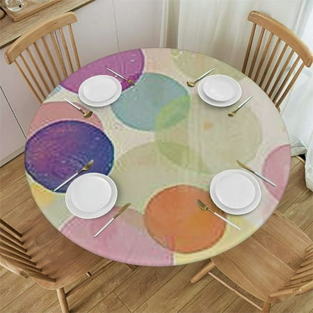 

Xllo0ord Cute Watercolor Table Cloth Round Cover Banquet Top Spandex Reusable Fits Round Tables for Dinner Fits Tables 46 -50