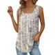 thumbnail image 4 of Gibobby Camiseta sin mangas con cuello cuadrado para mujer, informal, sin mangas, con dobladillo curvo plisado(C,CH), 4 of 5
