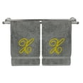 thumbnail image 2 of Monogrammed Washcloth Towel, Personalized Gift, 13x13 Inches - Set of 2 - Gold Script Embroidered Towel - Extra Absorbent 100% Turkish Cotton - Soft Terry Finish - Initial X Gray Towels, 2 of 3