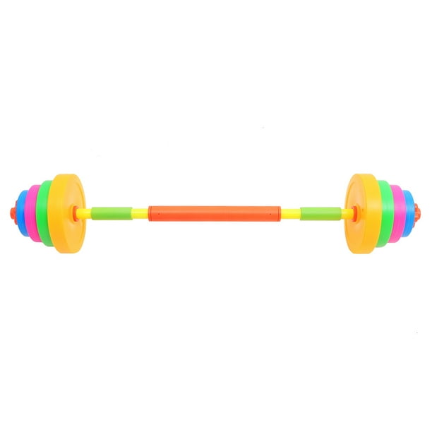 1 juego de pesas con barra para niños, juguete de entrenamiento, mancuernas ajustables, equipo para niños, juego de simulación, ejercicio, gimnasio, levantamiento de pesas, levantamiento de potencia.