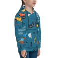 thumbnail image 3 of Kll Unisex Kids Boys Girls Hooded Pocket Pullover Hoodies-Construction Trucks, 3 of 9