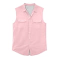 thumbnail image 4 of YSUEJPF Mens Sleeveless Button Down Shirt Summer Beach Tank Top (Available in Big & Tall), 4 of 7