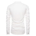 thumbnail image 3 of Camisas De CompresióN Para Hombre Camisa de manga larga casual para hombre Camisa de diario de color sólido con botones de bolsillo delgados a la moda (White, M), 3 of 6