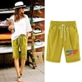 thumbnail image 2 of Top and Shorts Sets for Women, Womens Elastic Waist Printing Drawstring Shorts, 2 of 3