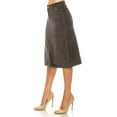 thumbnail image 4 of Be-Girl Women's A-Line Midi Skirt, Velvet, Knee Length, Classic Casual Style SG-79106-Gray, 4 of 5