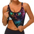 thumbnail image 3 of Pofeuu Futuristic Cat Warrior Print Sports Bra for Women Sexy Vest Yoga Running Gym Fitness Crop Bras Tops-Large, 3 of 8