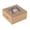 Kraft, variant on Restaurantware-Cafe Vision 6.3 x 6.3 x 3 Inch Cupcake Gift Boxes, 100 Fits 6 Bakery Boxes - Hinged Lid, Removable Inserts, Black Paper Treat Boxes With Window, For Weddings Or Parties