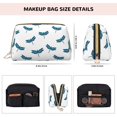 thumbnail image 2 of Dragonfly Blue White Makeup Bag, Large Capacity Travel Cosmetic Bag for Women Girls- Travel Toiletry Bag Leather Portable Waterproof Makeup Case Organizer with Handle, 2 of 4