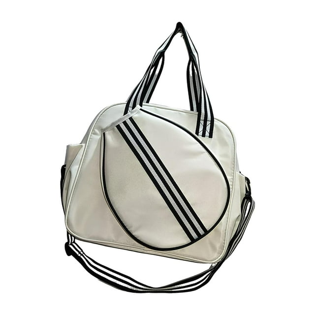 Almencla Tennis Bag Pickleball Bag Professional Large Crossbody Bag Tennis Racket Bag White