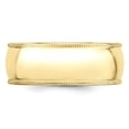 thumbnail image 3 of Auriga Fine Jewelry 10K Yellow Gold 8mm Milgrain Half Round Wedding Band for Women Size 14, 3 of 6