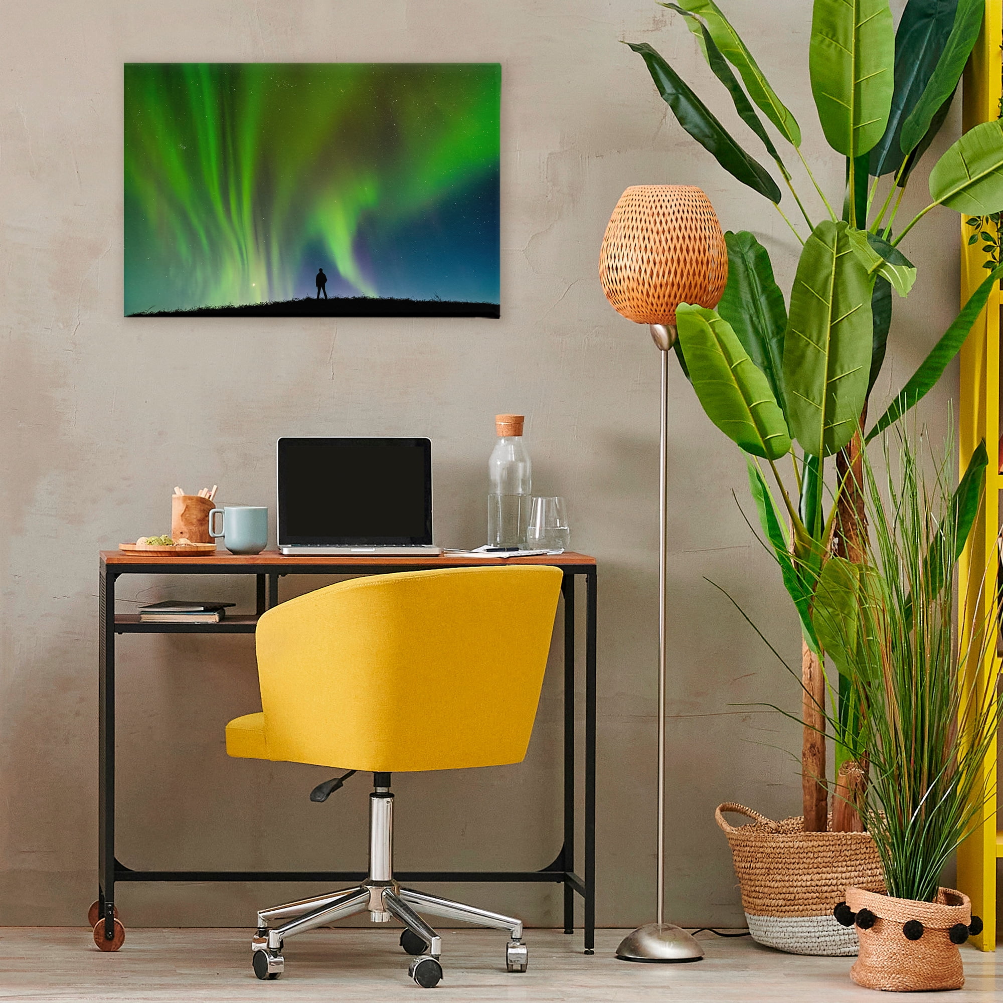 Stupell Industries Envelop Northern Lights Silhouette Canvas Wall Art, design by Shelley Carlisle