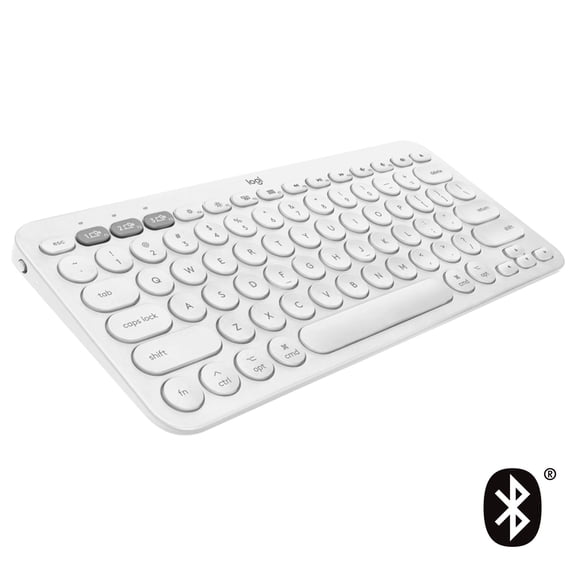 Logitech K380 Backlit Keys Mini Bluetooth Standard Keyboard, off White, 1 Pack