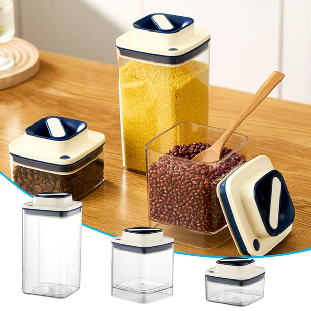 Caja Bento Envasada al Vacío | Recipiente de almacenamiento de alimentos seguro para microondas naranja | Plástico PET Resistente a Fugas | Organizador versátil para oficina, granos de café, pasta